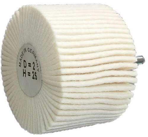 Wendt&trade; Mounted Felt Polishing Flap Wheels on 1/4