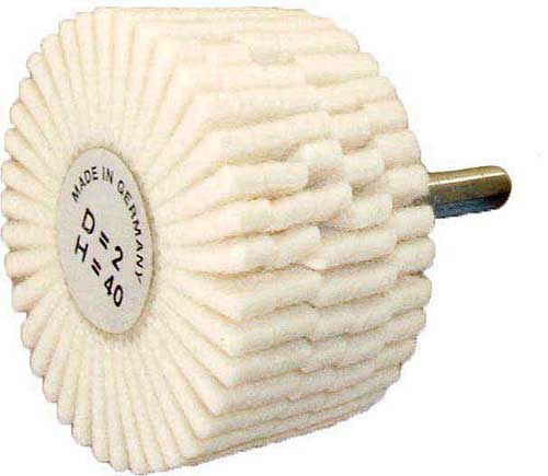 Wendt&trade; Mounted Felt Polishing Flap Wheel Brushes on 1/4