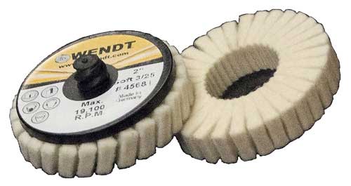 Wendt&trade; Felt Polishing Mini Flap Discs - Internal Thread