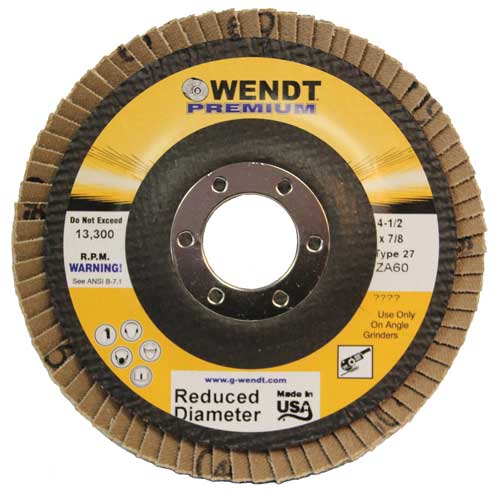 Wendt&trade; Reduced Backing Zirconia Flap Discs Type 27