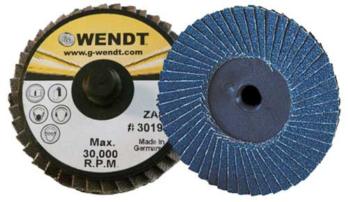 Wendt&trade; Premium Zirconia Mini Flap Discs - Plastic Backing - Internal Thread
