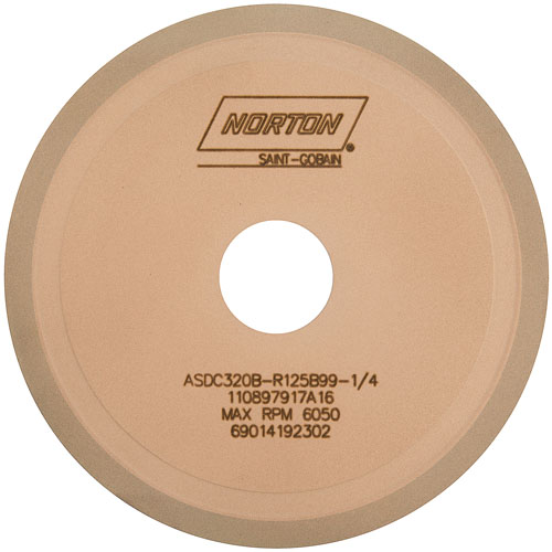 Norton Type 1V1P Shaped Wheels - Beveled Face - Relieved One Side (Abrasive in Periphery)