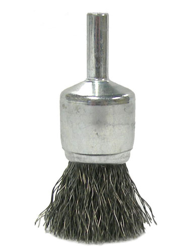 Weiler Crimped Wire End Brushes - Solid End - Steel & Brass & Stainless