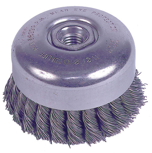 Weiler Knot Wire Cup Brushes - 1-1/2 Rows - Steel