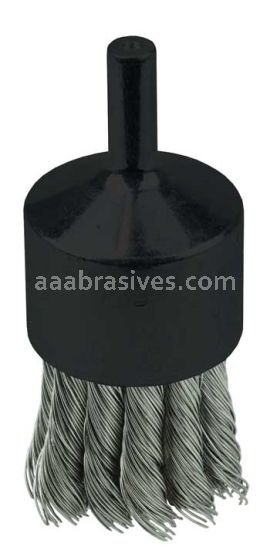 Weiler 10031V 1-1/8" Knot Wire End Brush .014" Stainless Steel Fill Vending Ready
