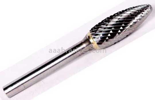 SH-5 1/2x1-1/4x1/4"sk Flame Double Cut Titanium Coated Carbide Burr