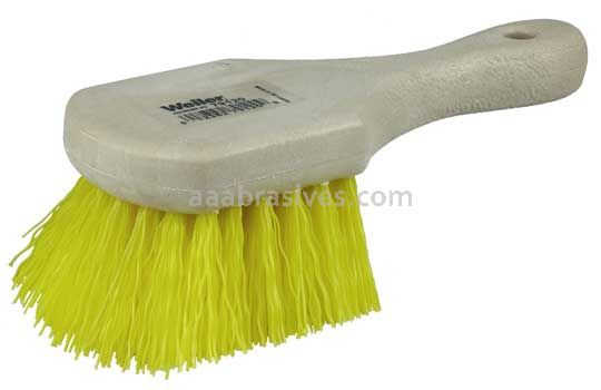 Weiler 79120 8" Utility Scrub Brush Yellow Polypropylene Fill Short Handle Foam Block