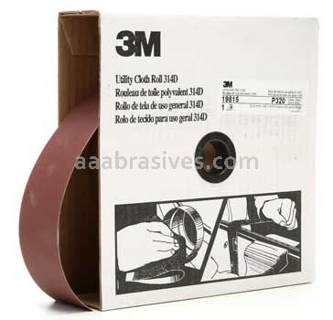3M&trade; 7000118535 2 x 50 yds P320 Grit J-weight 314D Utility Cloth Roll