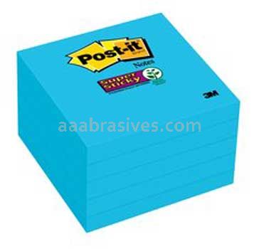 Post-it&trade; Super Sticky Notes 654-5SSBE 3 in x 3 in Electric Blue 3M 7010311807