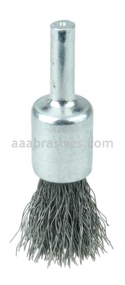 Weiler 36282 Wolverine 1/2" Crimped Wire End Brush .0104" Steel Fill 1/4" Stem