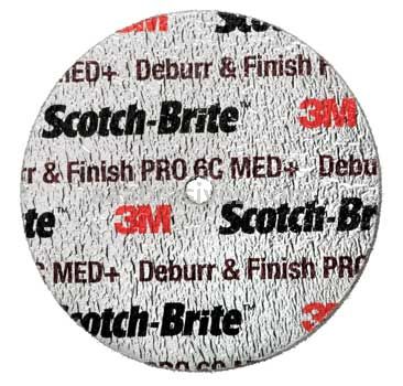 3M™ Scotch-Brite™ 7100191159 6 x 1/4 x 3/8 6C Medium+ Deburr and Finish PRO Unitized Wheel