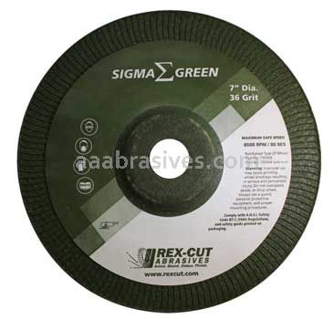 Rex-Cut 730003 7 x 3/16 x 7/8 36 Grit Sigma Green Grinding Wheels