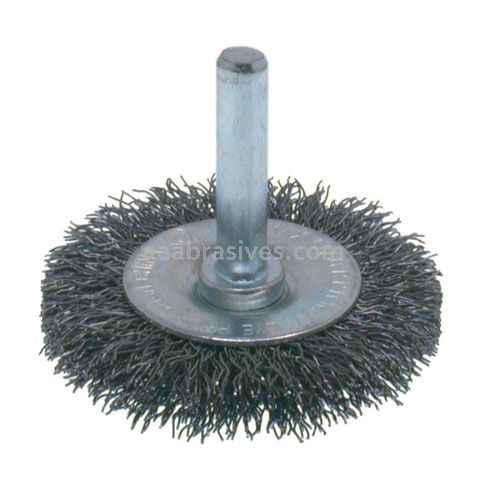 Osborn Crimped Wire Wheel Shank Mounted 3” OD X .014” Steel X 1/4” Shank #99003