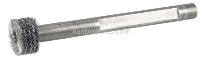 Weiler 17202 Bore-Rx 3/4"Dia. Internal Brush Deburring Tool .005" Crimped Steel Wire Fill 3/8" Face 3/8" Stem