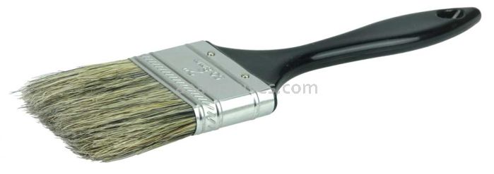 Weiler 40029 2" Disposable Chip & Oil Brush Grey China Bristle 1-3/4" Trim Length Plastic Handle