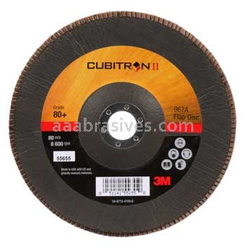 3M™ 7010300291 7 x 7/8 80+ Grit 967A T29 Giant Cubitron™ II Flap Disc
