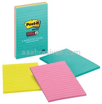 Post-it&trade; Super Sticky Notes 4645-3SSMIA 4 in x 6 in Miami Collection 3M 7100088897