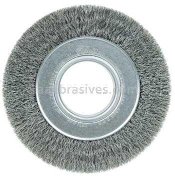 Weiler 03050 6" Wide Face Crimped Wire Wheel .0104" Steel Fill 2" Arbor Hole