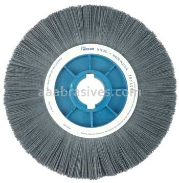Weiler 85156 12" Crimped Filament Nylox Wheel .022/320 SC Fill 5-1/4"-2" Arbor Hole