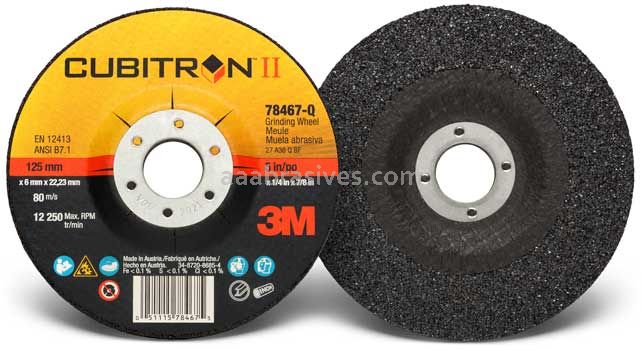 3M™ 7100095557 5 x 1/4 x 7/8 T27 Cubitron™ II Depressed Center Grinding Wheel 78467