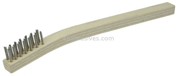 Weiler 44167 Small Hand Wire Scratch Brush Stainless Steel Fill Wood Block 3 x 7 Rows