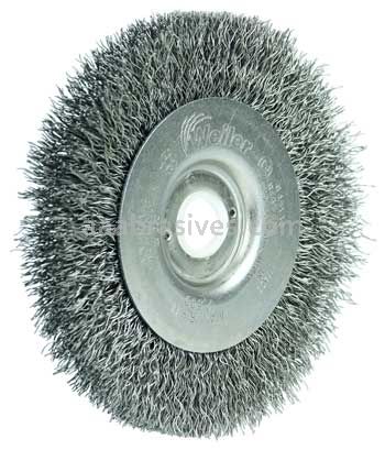 Weiler 00135 4" Narrow Face Crimped Wire Wheel .0118" Steel Fill 5/8"-1/2" Arbor Hole