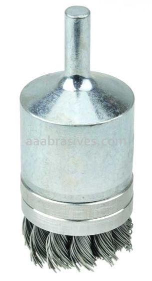 Weiler 11141 1-1/8" Banded Knot Wire End Brush .020" Steel Fill