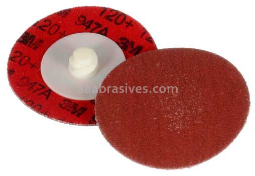 3M&trade; 7100076933 2" 120 Grit Maroon TR 947A Cubitron&trade; II Roloc&trade; Durable Edge Disc