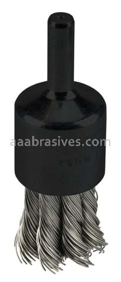 Weiler 10029V 3/4" Knot Wire End Brush .014" Stainless Steel Fill Vending Ready