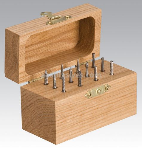 Dynabrade Carbide Burr 12-Piece Burr Kit, 3 mm Shaft