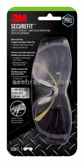 3M™ 7100100119 SecureFit™ 400 Eye Protection SF400C-LV4 Clear Anti-Fog