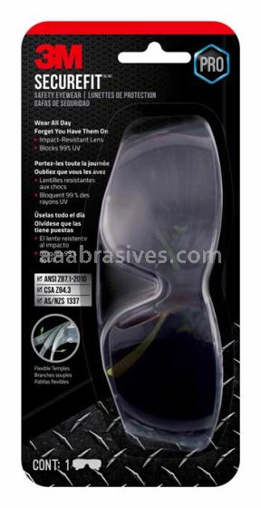 3M™ 7100111916 SecureFit™ 400 Eye Protection SF400G-WV-6-PS Gray Anti-Fog