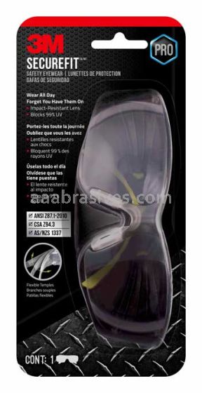3M™ 7100112106 SecureFit™ 400 Indoor/Outdoor Eye Protection SF400M-WV-6-PS Mirror Anti-Scratch