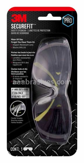 3M™ 7100112109 SecureFit™ 400 Eye Protection SF400C-WV-6-PS Clear Anti-Fog