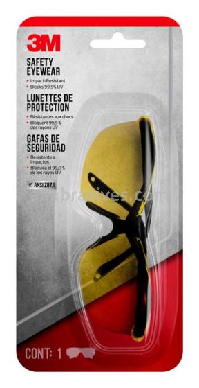 3M&trade; 7100160761 Safety Eyewear Anti-Scratch 90966H1-C Black Amber Lens