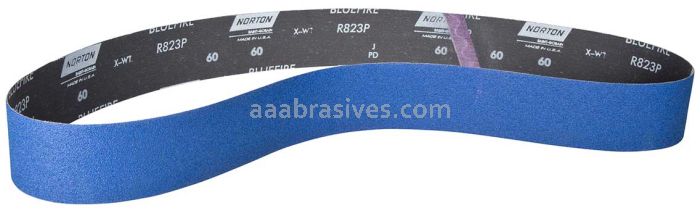 Norton 2-1/2 x 60 BlueFire Cloth Narrow Benchstand Belt 80 Grit R823P ZA