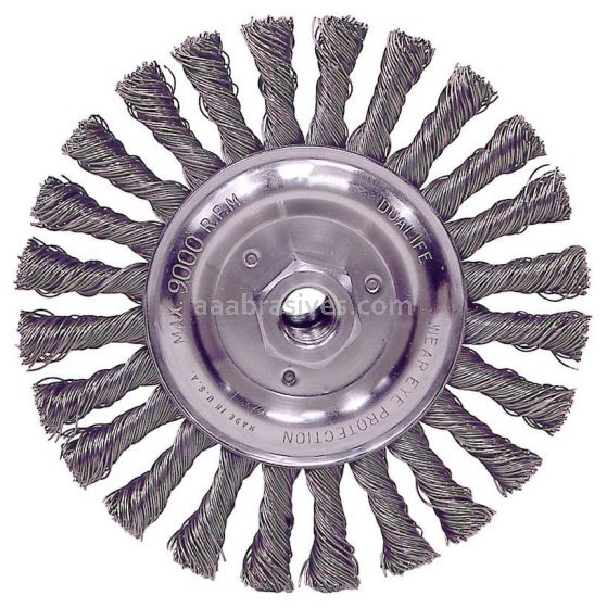 Weiler 36024 - 6" .025, 5/8"-11 A.H., Retail Pack, Vortec Pro Knot Wire Wheel, Stringer Bead Twist - 012382360245