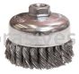 Weiler 12316 4" Single Row Knot Wire Cup Brush. .023" Steel Fill 5/8"-11 UNC Nut