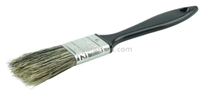 Weiler 40027 1" Disposable Chip & Oil Brush Grey China Bristle 1-3/4" Trim Length Plastic Handle