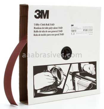 3M™ 7000118530 1-1/2 x 50 yds P100 Grit J-weight 314D Utility Cloth Roll