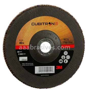 3M&trade; 7010300290 7 x 7/8 40+ Grit 967A T27 Giant Cubitron&trade; II Flap Disc