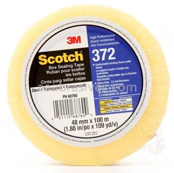 Scotch&trade; Box Sealing Tape 372 Clear 48 mm x 100 m 3M 7010312440