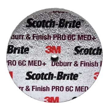 3M™ Scotch-Brite™ 7100053420 3 x 1/2 x 1/4 6C MED+ Deburr and Finish PRO Unitized Wheel