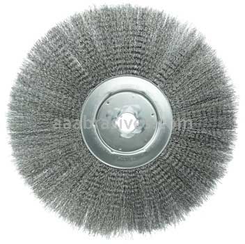 Weiler 01339 15" Narrow Face Crimped Wire Wheel .0118" Steel Fill 1-1/4" Arbor Hole