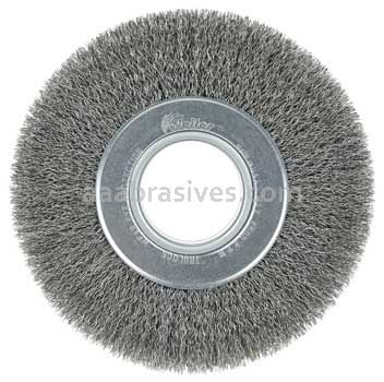 Weiler 03100 7" Wide Face Crimped Wire Wheel .014" Steel Fill 2" Arbor Hole