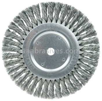 Weiler 08145 8" Standard Twist Knot Wire Wheel .016" Steel Fill 5/8" Arbor Hole