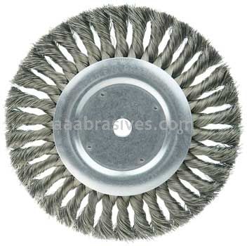 Weiler 36228 Wolverine 8" Knot Wire Wheel Standard Twist .014" Steel Fill 5/8" Arbor Hole