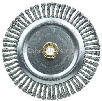 Weiler 79800 Dually 7" Root Pass Weld Cleaning Brush .020" Steel Wire Fill 5/8"-11 UNC Double-Hex Nut