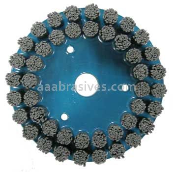Weiler 85996 6" Maximum Density Nylox Disc Brush 80 SC Crimped Rectangular Fill