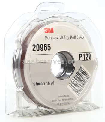 3M™ 7010360120 1 x 16 yds P120 Grit J-weight 314D Portable Utility Cloth Roll
